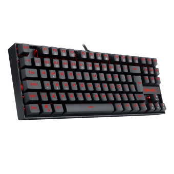 TECLADO USB GAMER MECANICO REDRAGON KUMARA K552-2 LED VERMELHO SWITCH BROWN PRETO