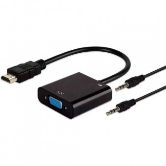 CABO ADAPTADOR HDMI MACHO P/ VGA FEMEA C/ AUDIO PLUS CABLE