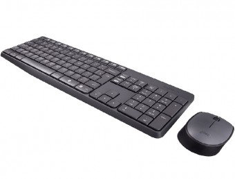 TECLADO E MOUSE S/ FIO LOGITECH MK235 MULT. PRETO