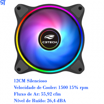 COOLER FAN C3TECH 120X120X25MM F7-L250 ARGB