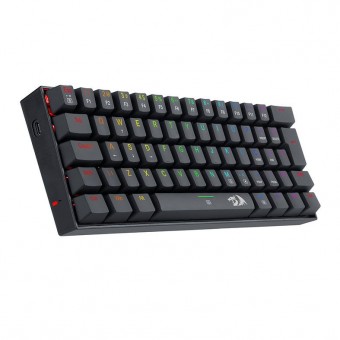 TECLADO USB GAMER MECANICO REDRAGON DRAGONBORN SWITCH MARROM RGB PRETO