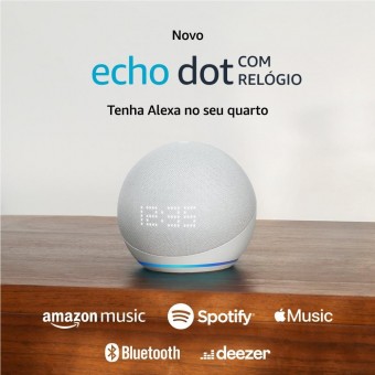 CAIXA DE SOM AMAZON ALEXA ECHO DOT 5º GERAÇÃO BRANCA