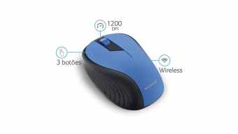 MOUSE SEM FIO MULTILASER MO215 PTO/AZUL