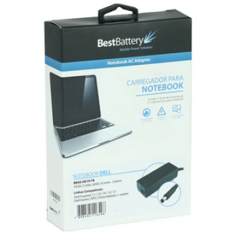 CARREGADOR P/ NOTEBOOK DELL 19.5V - 3.34A 65W P.FINA AGULHA 4.5 X 3.0MM BEST BATTERY