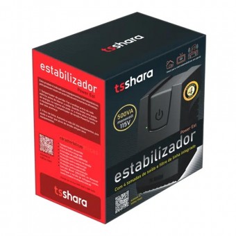 ESTABILIZADOR TS SHARA 500VA POWEREST MONO 9114 PRETO