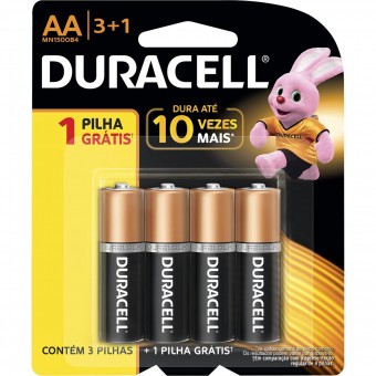 PILHA AAA DURACELL ALCALINA C/4 UNIDADES