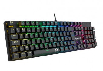 TECLADO USB GAMER MECANICO REDRAGON SINDRI K671 SWITCH MARROM RGB PRETO