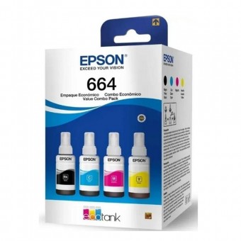 KIT GARRAFAS DE TINTA EPSON 664 T644520-4P 70ML