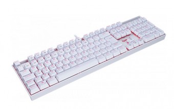 TECLADO USB GAMER MECANICO REDRAGON MITRA K551W LED VERMELHO SWITCH MARROM BRANCO