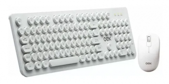 TECLADO E MOUSE S/ FIO OEX POP+ TM-410 BRANCO