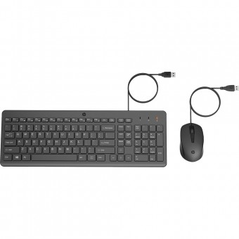 TECLADO E MOUSE C/ FIO HP 150 WIRED 240J7AA PRETO