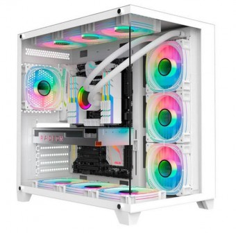 GABINETE ATX S/ FONTE GAMER KEMEX AQUARIO GHOST SHARK CG-W2J1 BRANCO