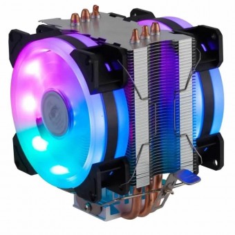 COOLER P/ PROCESSADOR AMD/INTEL DEX DX-9107D DUPLA FAN LED RGB