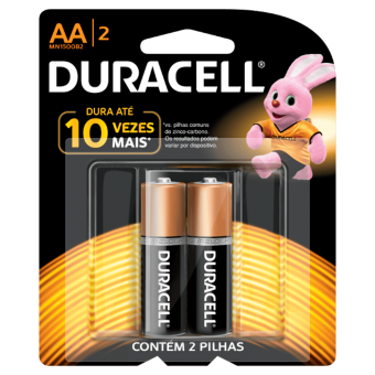 PILHA AA DURACELL ALCALINA C/2 UNIDADES