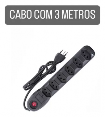 FILTRO DE LINHA 6T MEGATRON BIVOLT 3M PRETO