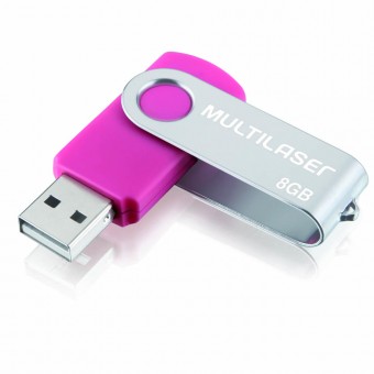 PEN DRIVE 8GB MULTILASER TWIST PD687 ROSA