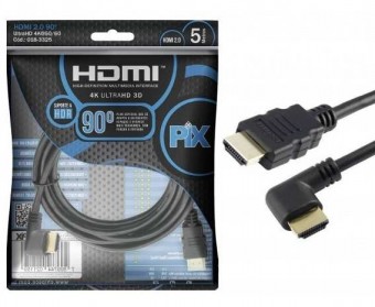 CABO HDMI 5M PIX 4k ULTRA 3 HD 1 CONECTOR 90º