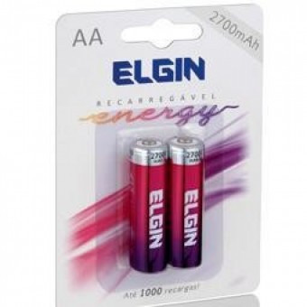 PILHA RECARREGAVEL AA ELGIN 2700MAH C/ 2 UNIDADES