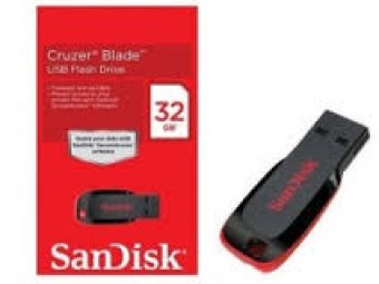 PEN DRIVE 32GB SANDISK CRUZER BLADE PTO/VERMELHO