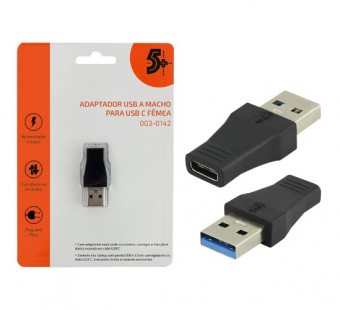 ADAPTADOR USB MACHO P/ TIPO C FEMEA 5+