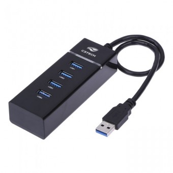 HUB USB 3.0 C3TECH HU-300BK 04 PORTAS PRETO