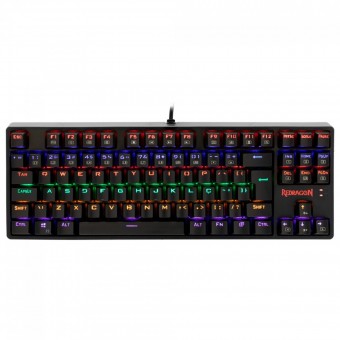 TECLADO USB GAMER MECANICO REDRAGON DASKA K576R-1 SWITCH MARROM RGB PRETO
