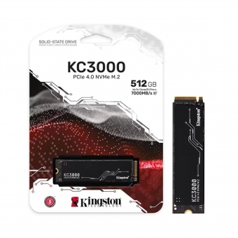 HD SSD 512GB KINGSTON M.2 2280 NVME KC3000 PCI-EX 4.0 7000MB/S LEIT. 3900MB/S GRAV.