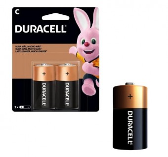 PILHA TIPO C2 DURACELL ALCALINA C/ 02 UNIDADES