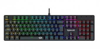 TECLADO USB GAMER MECANICO REDRAGON SINDRI K671 SWITCH MARROM RGB PRETO