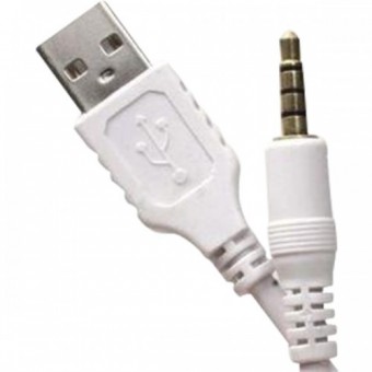 CABO DE AUDIO P2 P/ USB MACHO LOUD 15CM BRANCO