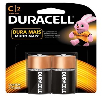 PILHA TIPO C2 DURACELL ALCALINA C/ 02 UNIDADES