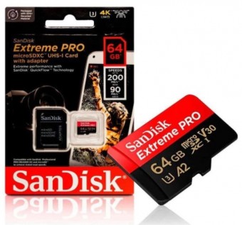 CARTAO DE MEMORIA MICRO SD 64GB SANDISK EXTREME PRO