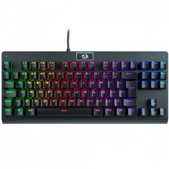 TECLADO USB GAMER MECANICO REDRAGON DARK AVENGER SWITCH AZUL RGB PRETO