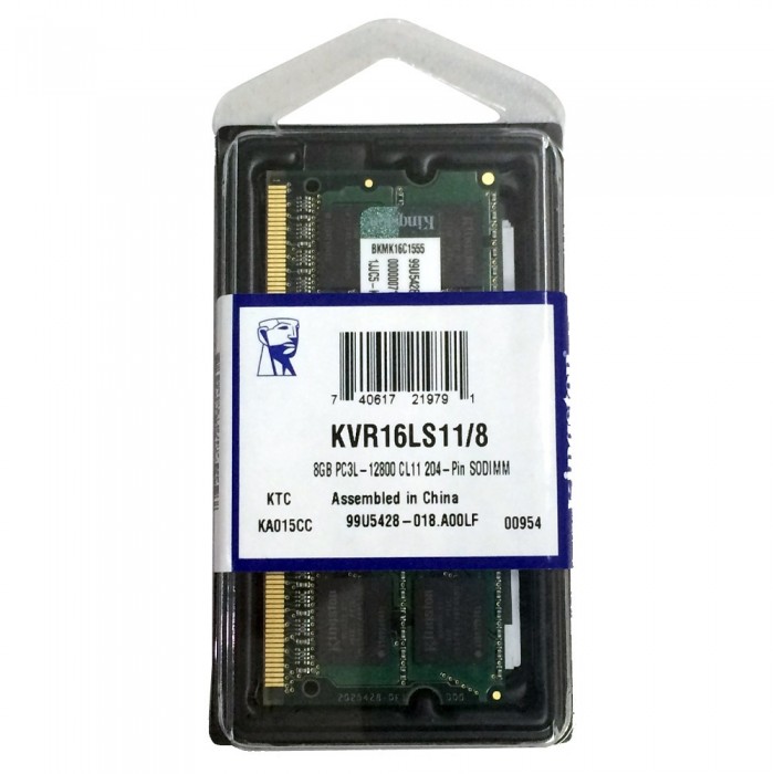 MEMORIA DDR3L P/ NOTEBOOK 8GB 1600MHZ KINGSTON