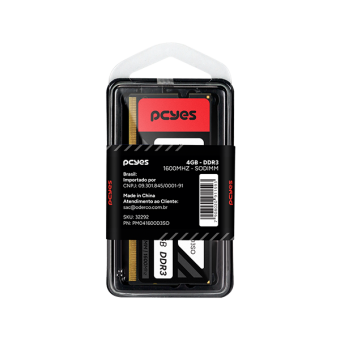 MEMORIA DDR3 P/ NOTEBOOK 4GB 1600MHZ PCYES