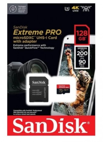 CARTAO DE MEMORIA MICRO SD 128GB SANDISK EXTREME PRO