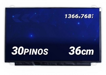 TELA P/ NOTEBOOK 15.6" LED SLIM 30 PINOS C/ PRESILHAS FOSCA TE197 36CM 1366x768 HD