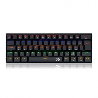 TECLADO USB GAMER MECANICO REDRAGON LAKSHIMI SWITCH AZUL RGB PRETO
