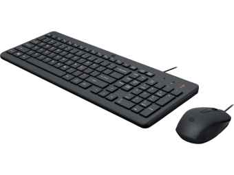 TECLADO E MOUSE C/ FIO HP 150 WIRED 240J7AA PRETO