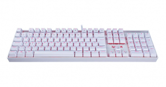 TECLADO USB GAMER MECANICO REDRAGON MITRA K551W SWITCH AZUL BRANCO