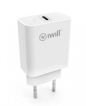 CARREGADOR DE TOMADA TIPO C IWILL 20W PD CHARGER