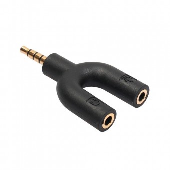 ADAPTADOR P3 MACHO P/ 2 SAIDAS P2 FEMEA MD9 PRETO