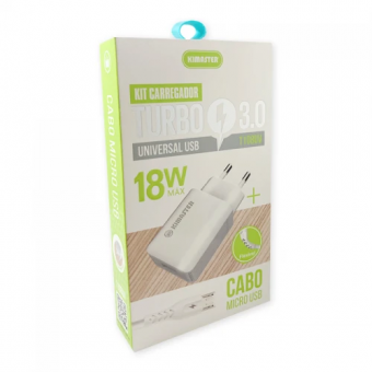 CARREGADOR DE TOMADA MICRO USB 3.0A 18W KIMASTER T108UV