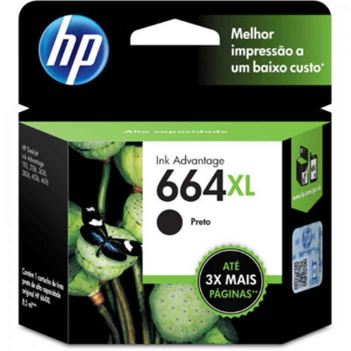 CARTUCHO HP 664XL F6V31AB PRETO (8ML)