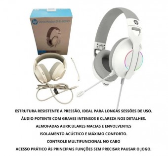 HEADSET USB HP DHE-8003U RGB USB 7.1 BRANCO