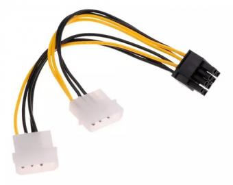 CABO ADAPTADOR PCI-EX MOLEX IDE 6+2 PINOS FONTE 8 PINOS