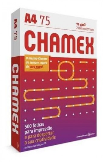 PAPEL CHAMEX A4 210X297MM PACOTE C/ 500 FOLHAS