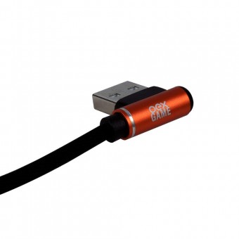 CABO LIGHTNING USB OEX GAME C-10 LASH 90º 1M PRETO