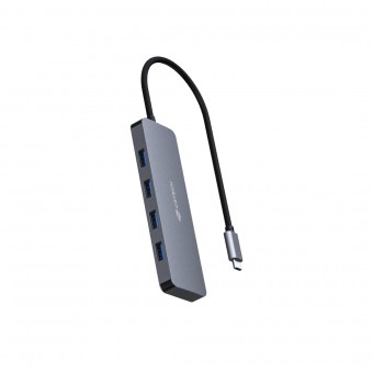 HUB TIPO C C3TECH HU-330GY C/ 4P USB 3.0 PRATA