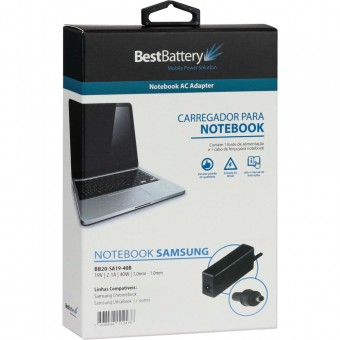 CARREGADOR P/ NOTEBOOK SAMSUNG 19V - 2.1A 40W P.FINA BESTBATTERY 3.0*1.1MM